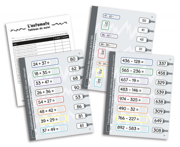 L'AUTOMATE - MATHÉMATIQUES 1.5 ADDITION ET DE SOUSTRACTION DE 0 À 100 ET DE 0 À 1 000 – Image 3